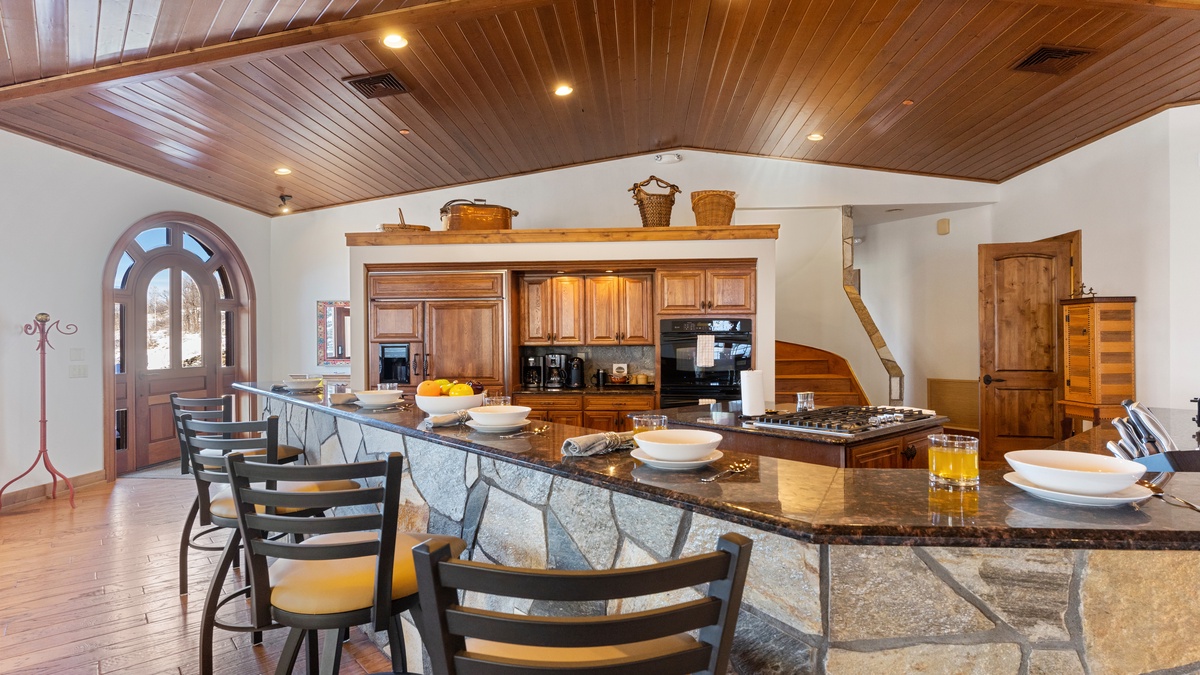 Kitchen, Main Level, Apex Lodge South - Bar seating