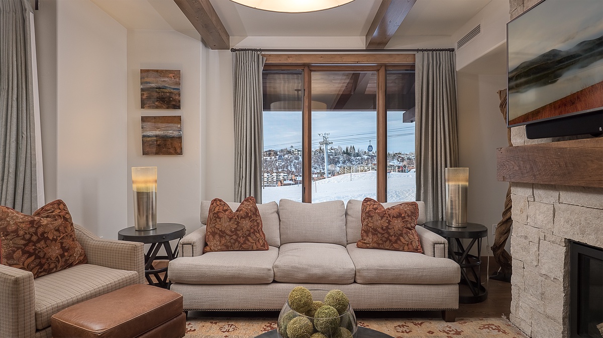 Great Room, Main Level - Inviting seating area with fireplace