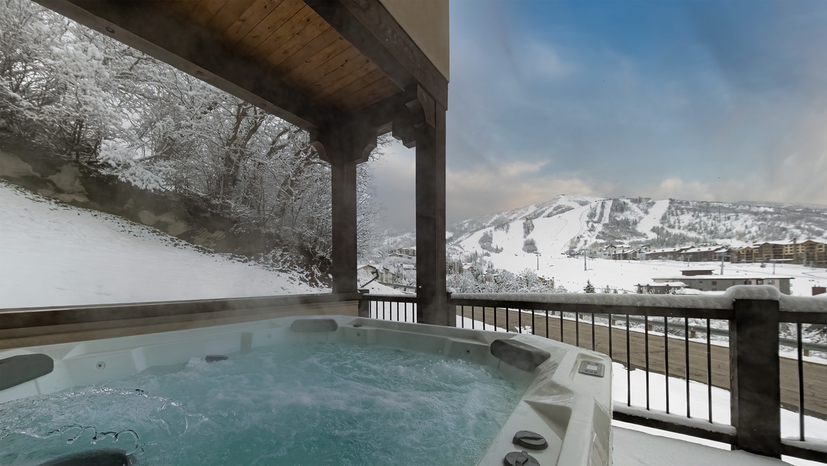Private hot tub and mountain view