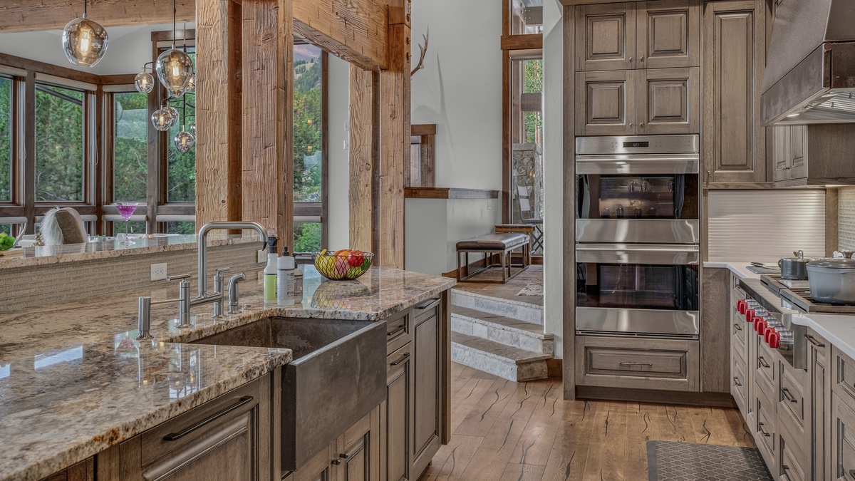 Kitchen, Main Level - Island with stone countertop