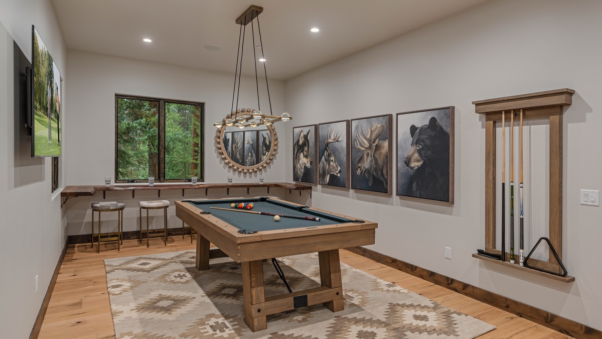Pool table room on lower level