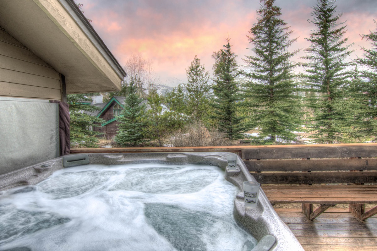 Hot tub on the patio