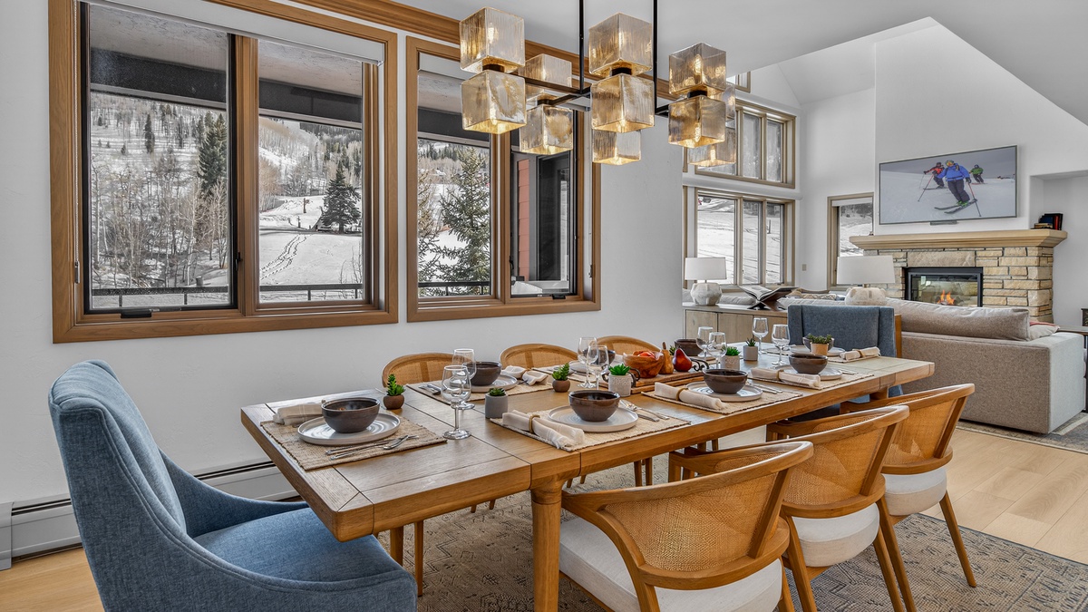 Dining Area, Main Level - With ski slope views