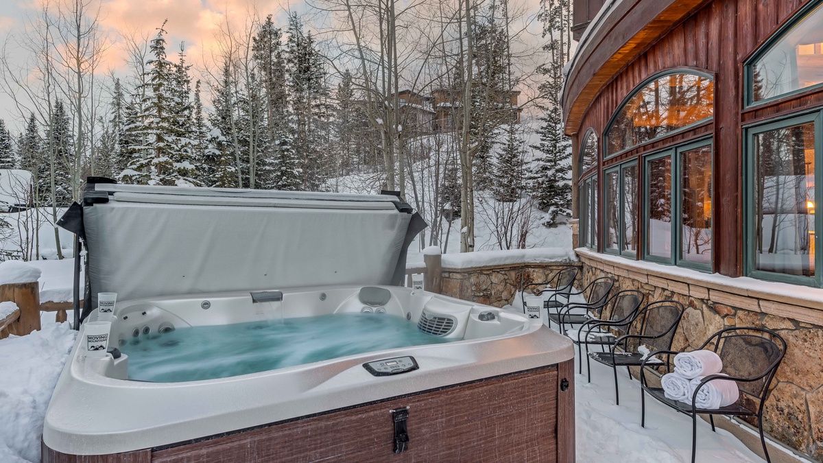 Private hot tub on the main level deck