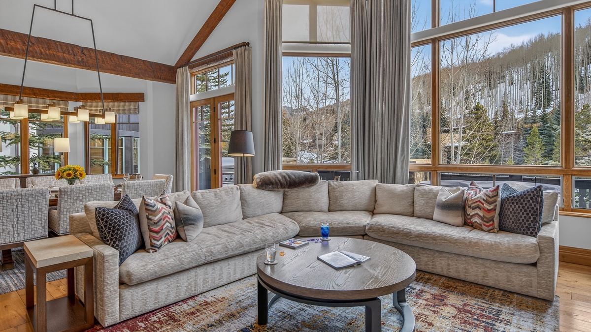 Great Room, Main Level - With expansive mountain views