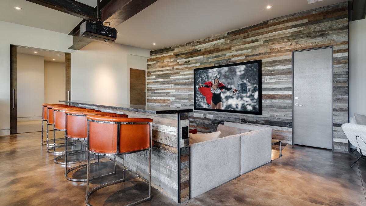 Family room theater area