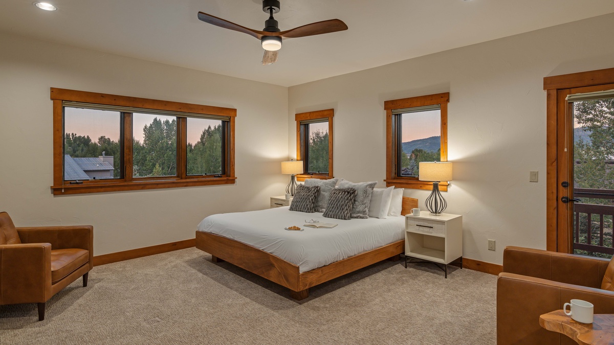 Bedroom 1, Main Level - Primary king suite with private balcony access