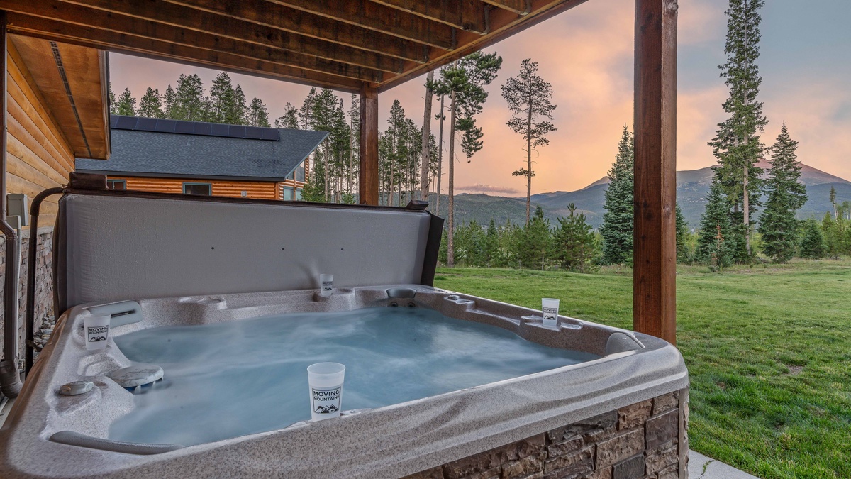 Soak in the private hot tub