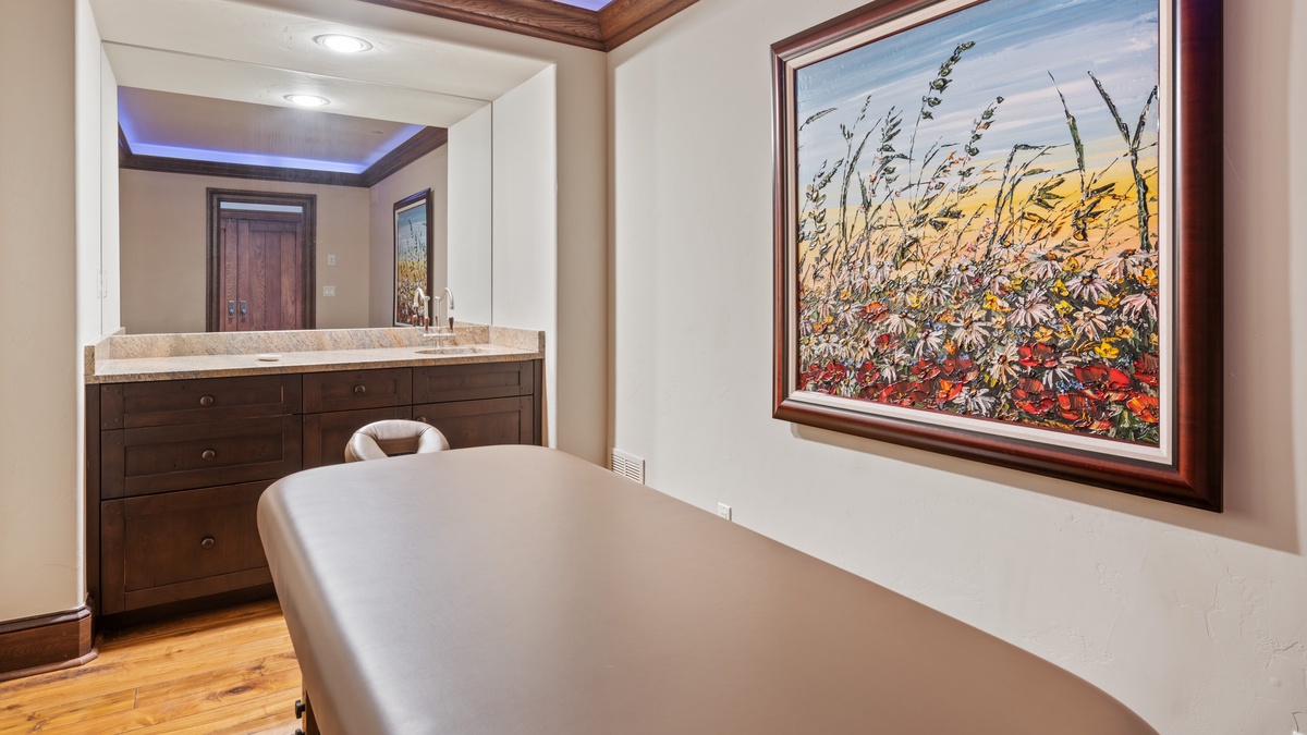 An in-residence massage room for relaxation and rejuvenation