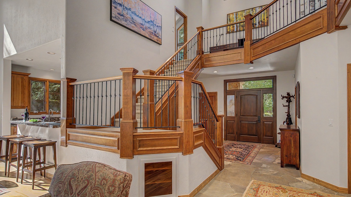 Entry, Main Level - Staircase overlooking entry