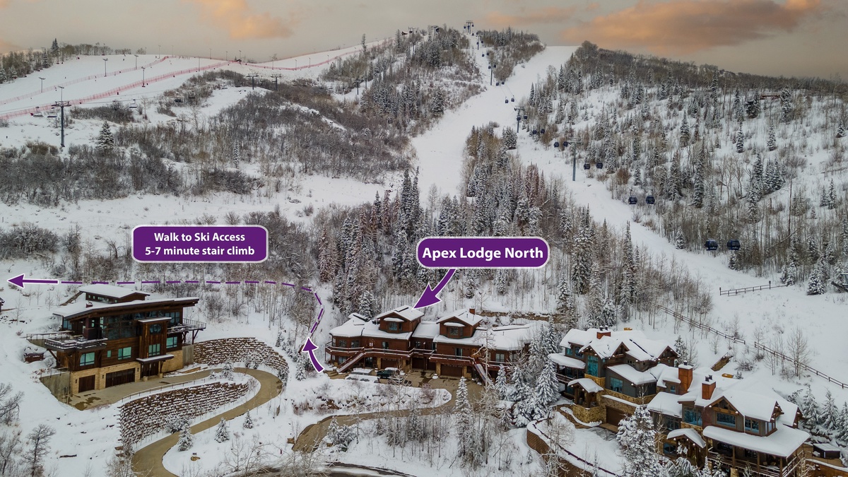 Winter aerial of Apex Lodge North