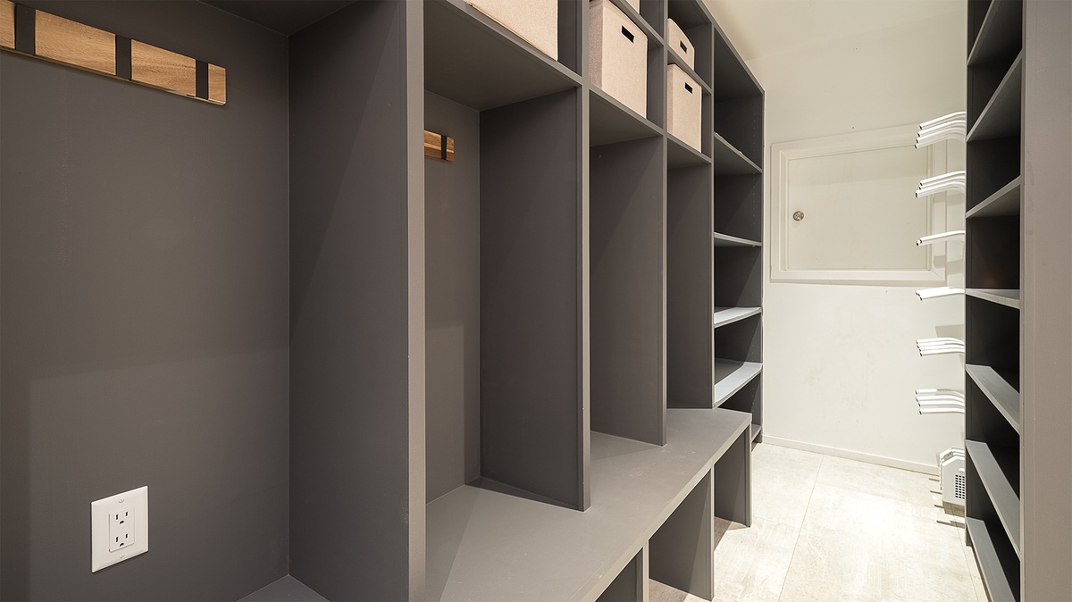 Mudroom, Lower Level - Gear storage with boot dryers
