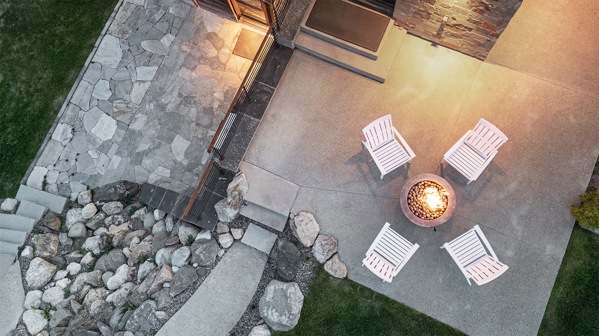 Overhead view firepit