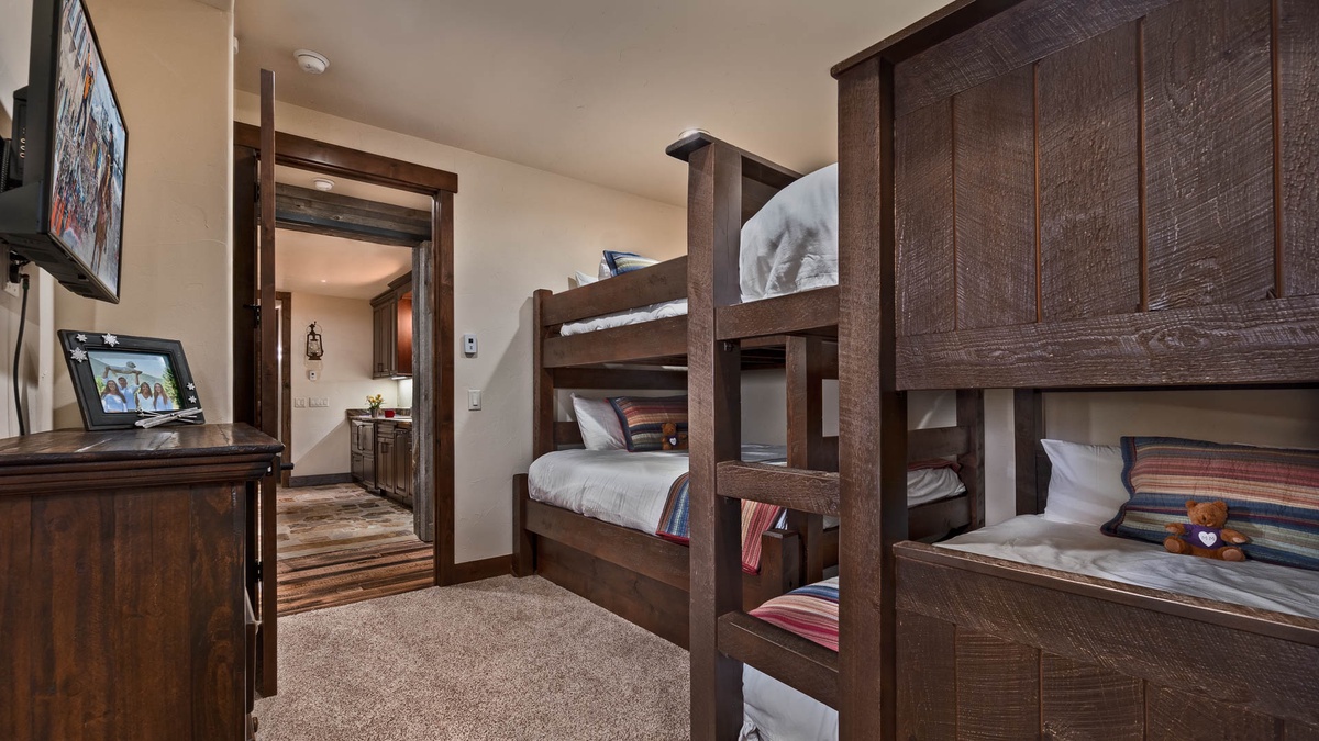 Bedroom 4, Lower Level - One queen over queen bunk and one full over full bunk