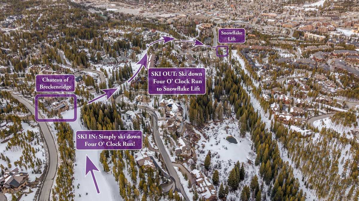 Ski access aerial map