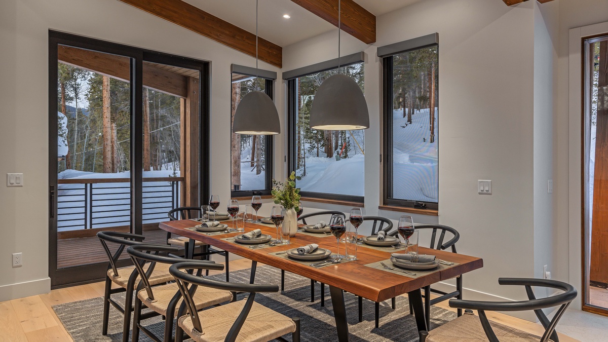 Dining area seats 8 on main level