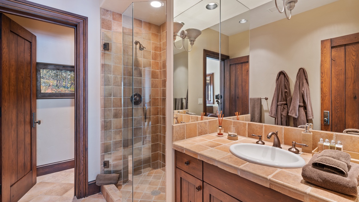 Main Level - King guest bedroom ensuite with walk-in shower