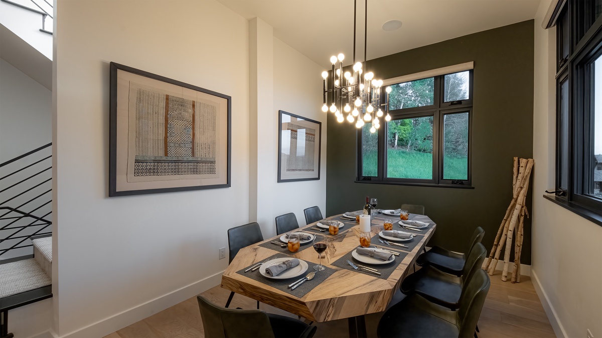 Dining Area, Main Level - Table set for eight