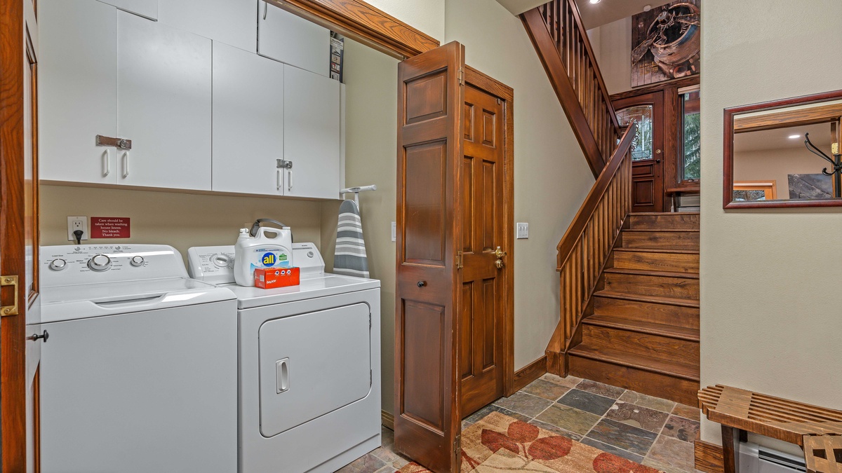 Laundry and mudroom on lower level