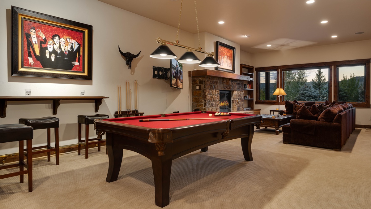 Family Room, Lower Level - Pool table and game area