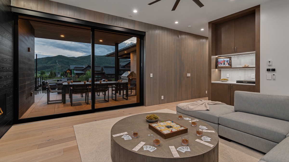 Family Room, Main Level - With deck access