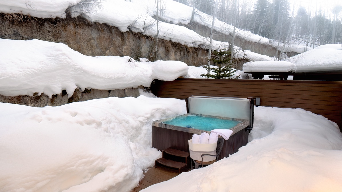 Soak up the winter air in private hot tub