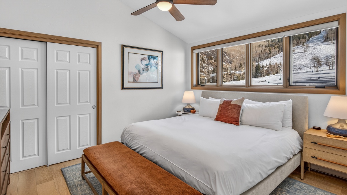 Bedroom 2, Upper Level - King suite with ski slope views