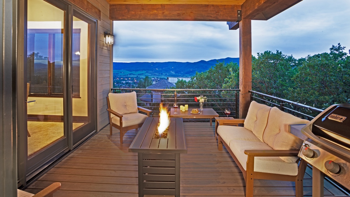 Summer nights at the firepit on the deck