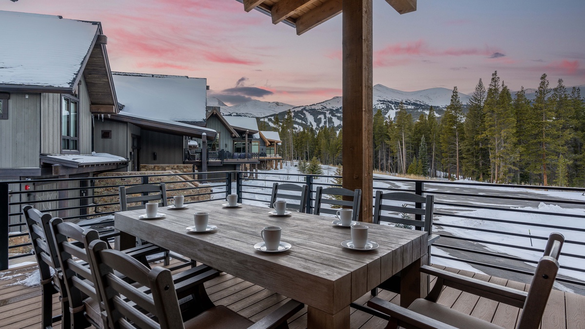 Main level deck with mountain resort views