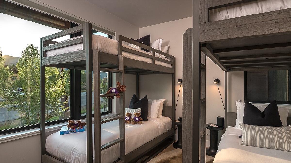 Bedroom 4, Lower Level - Two twin-over-twin bunks