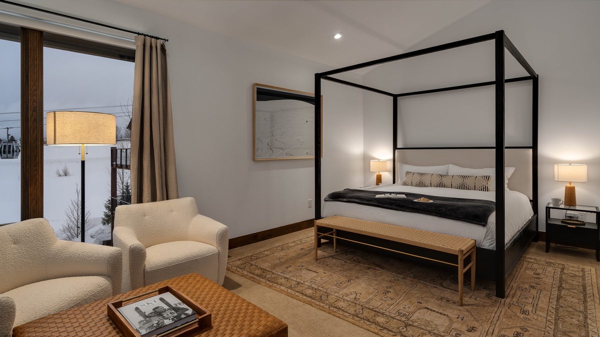 Primary suite on upper level