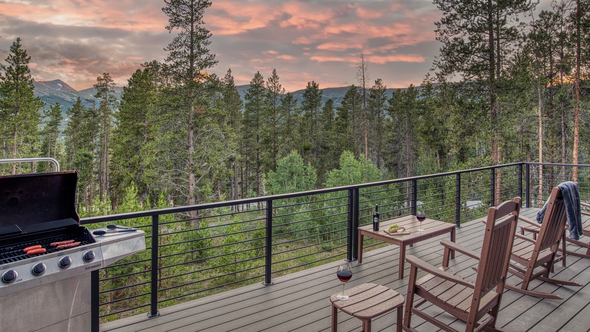 Deck, Main Level - Outdoor seating with forest views