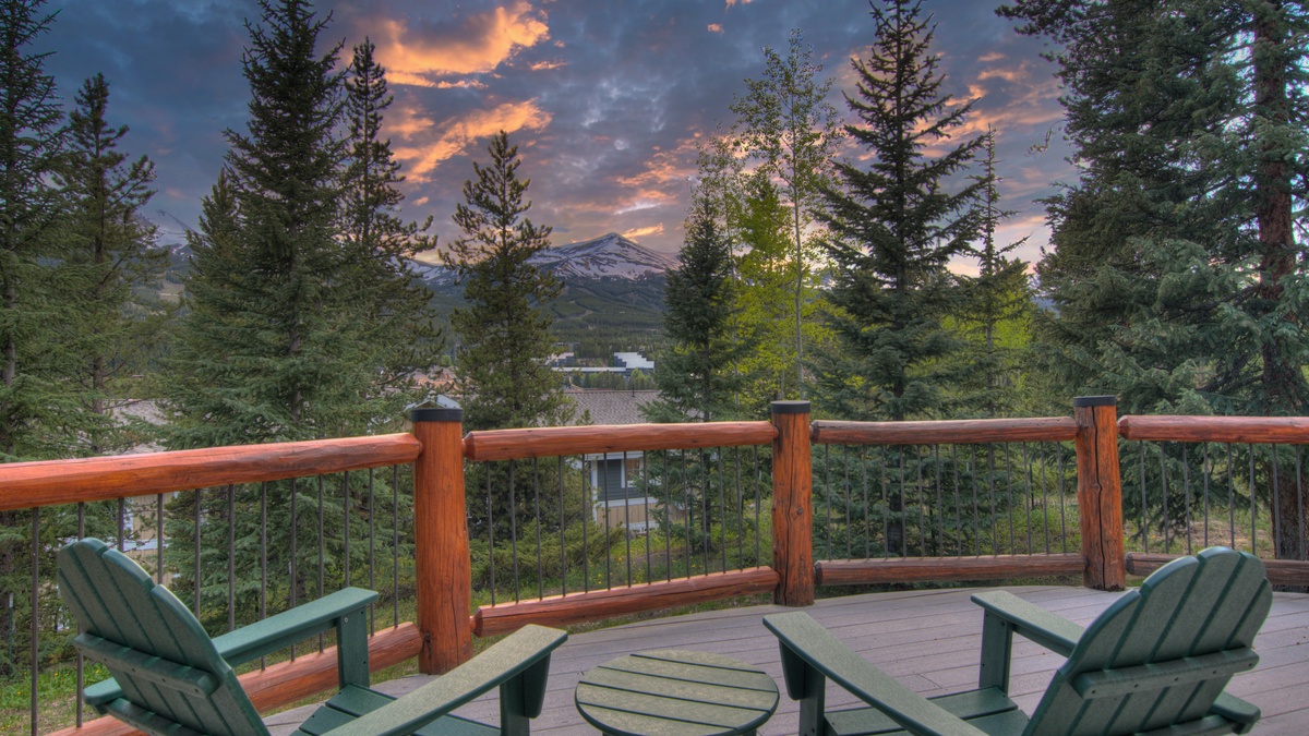 Deck with views of the ski area