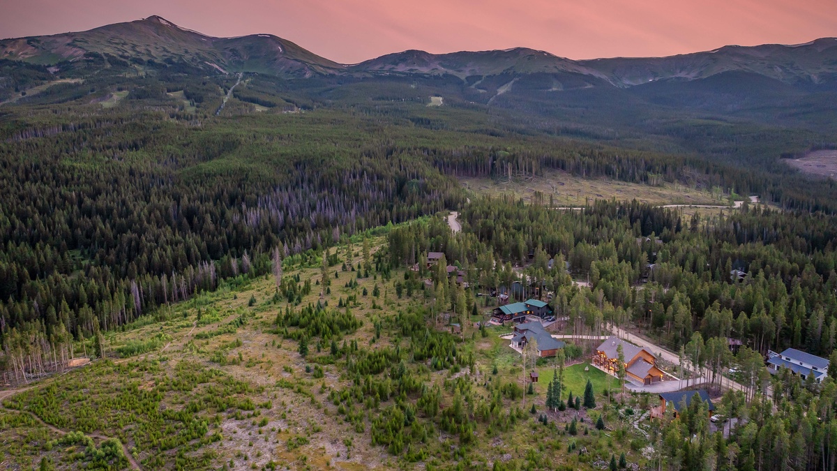 Aerial of La Maison de Montagne with Breckenridge Ski Resort