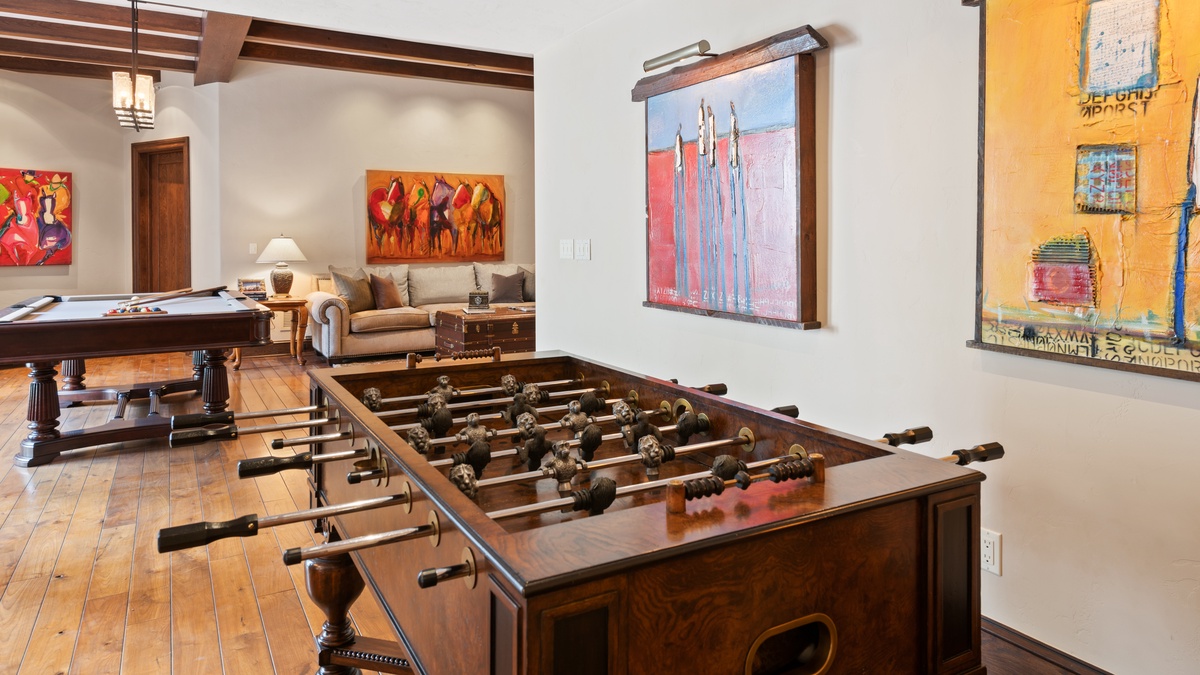 Play foos ball with family and friends