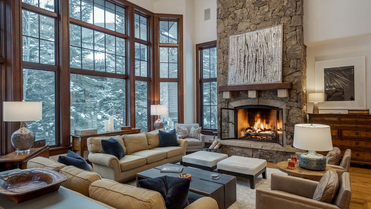 Great Room with large vaulted window