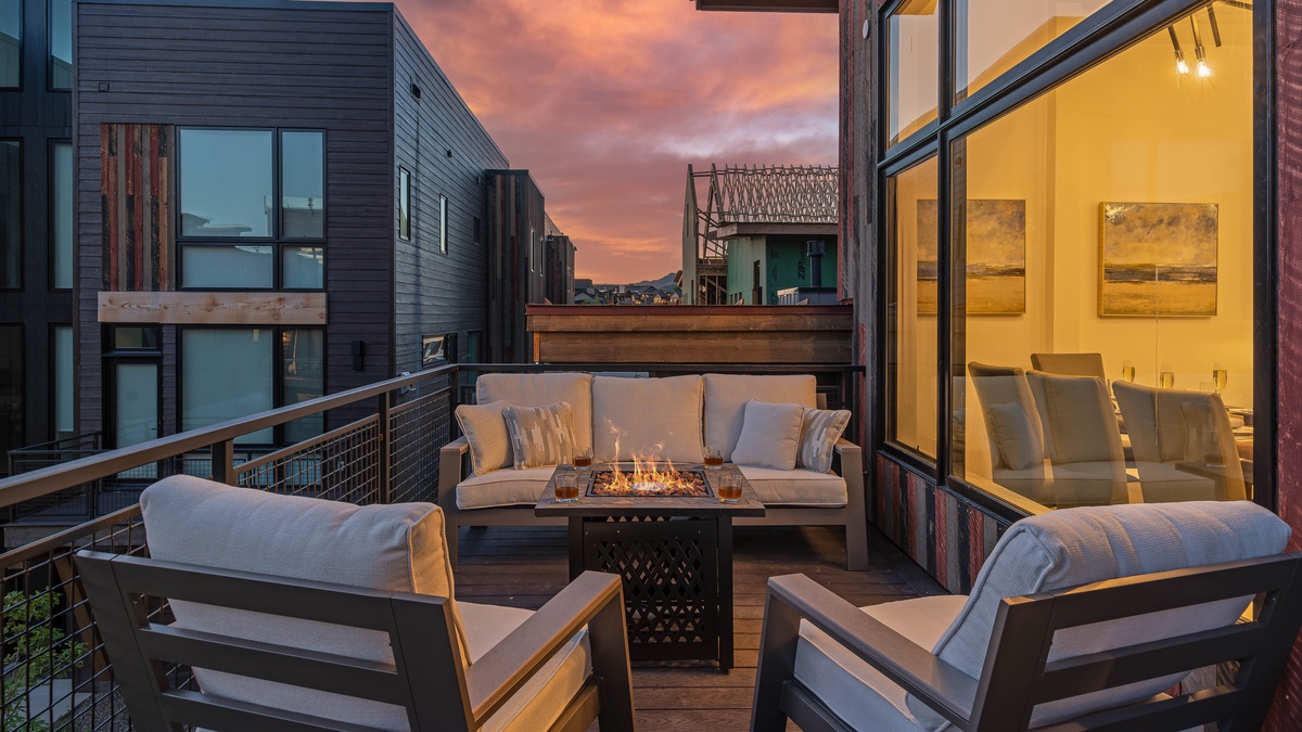 Deck, Main Level - With firepit and comfortable seating area