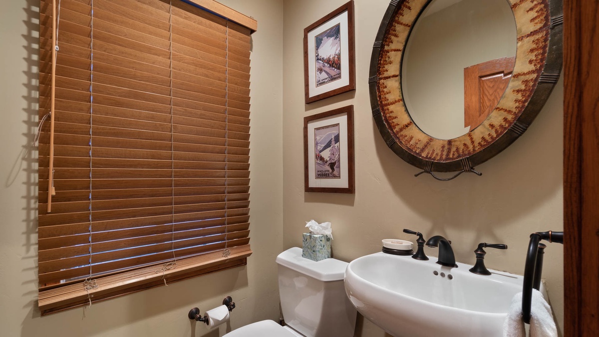 Powder Room, Main Level - Powder room with pedestal sink
