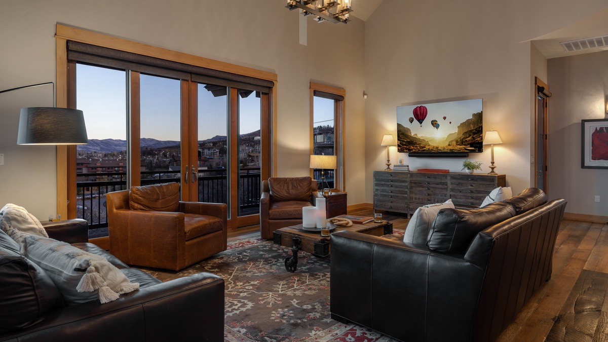 Great Room, Main Level - With views and flatscreen TV