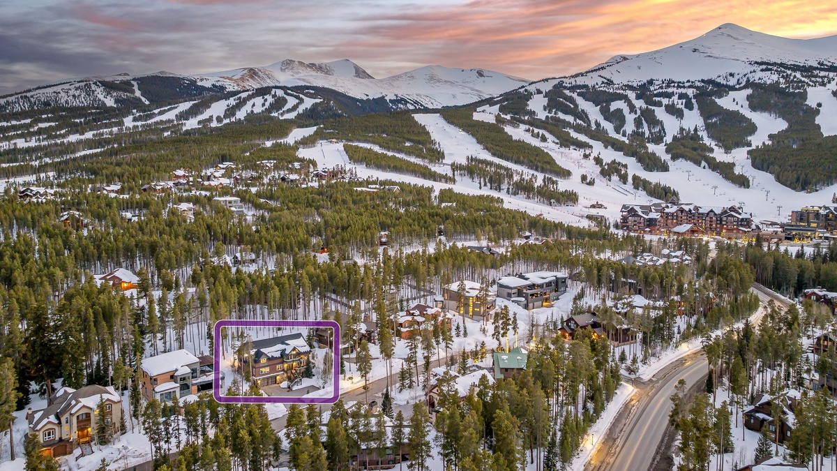 Aerial of Ski Hill Sanctuary with Breckenridge Ski Resort