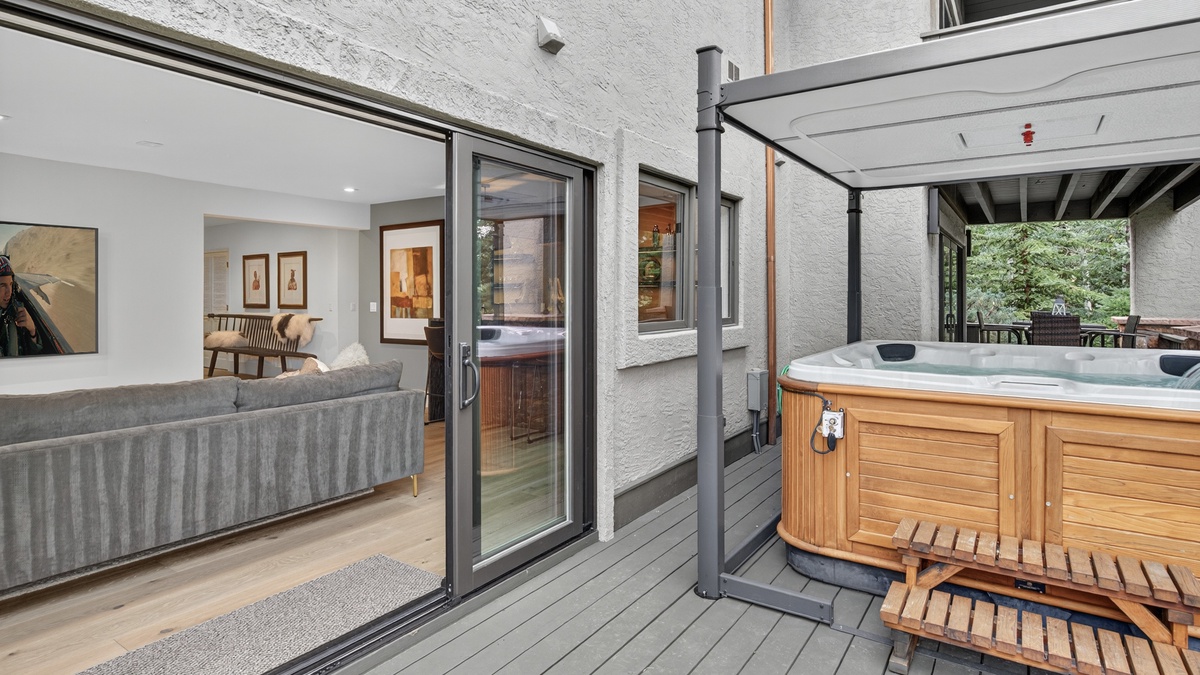 Hot Tub, Main Level - Steps away from family room
