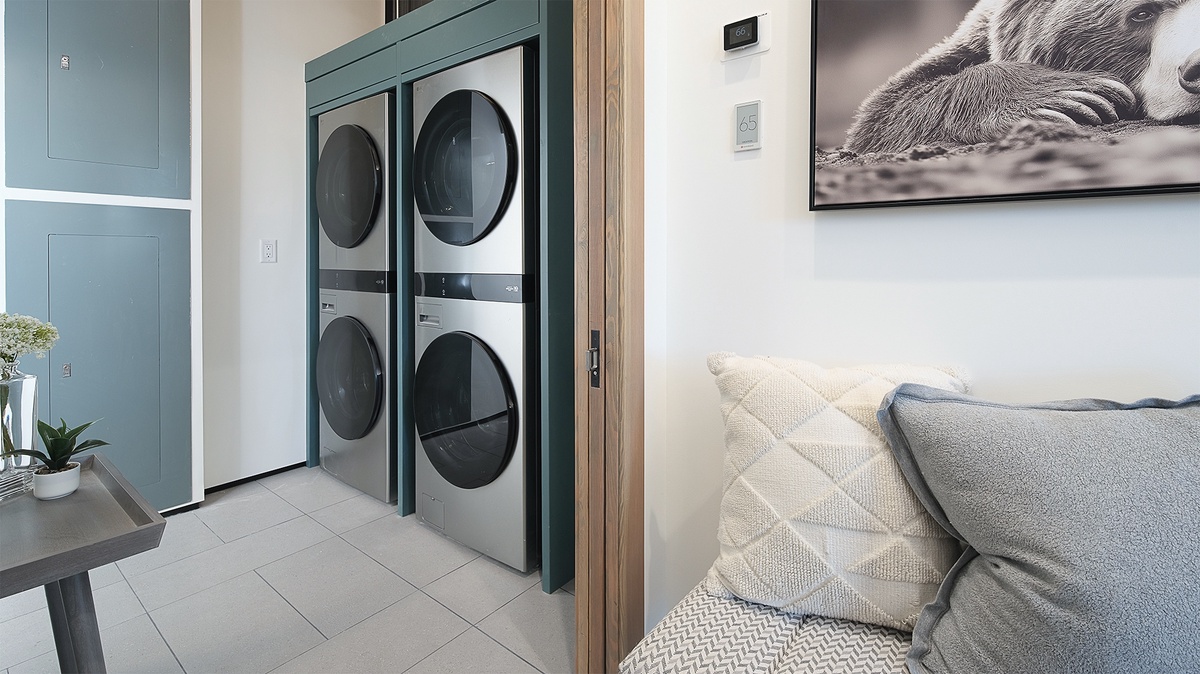 Laundry, Lower Level - With stacked washer and dryer