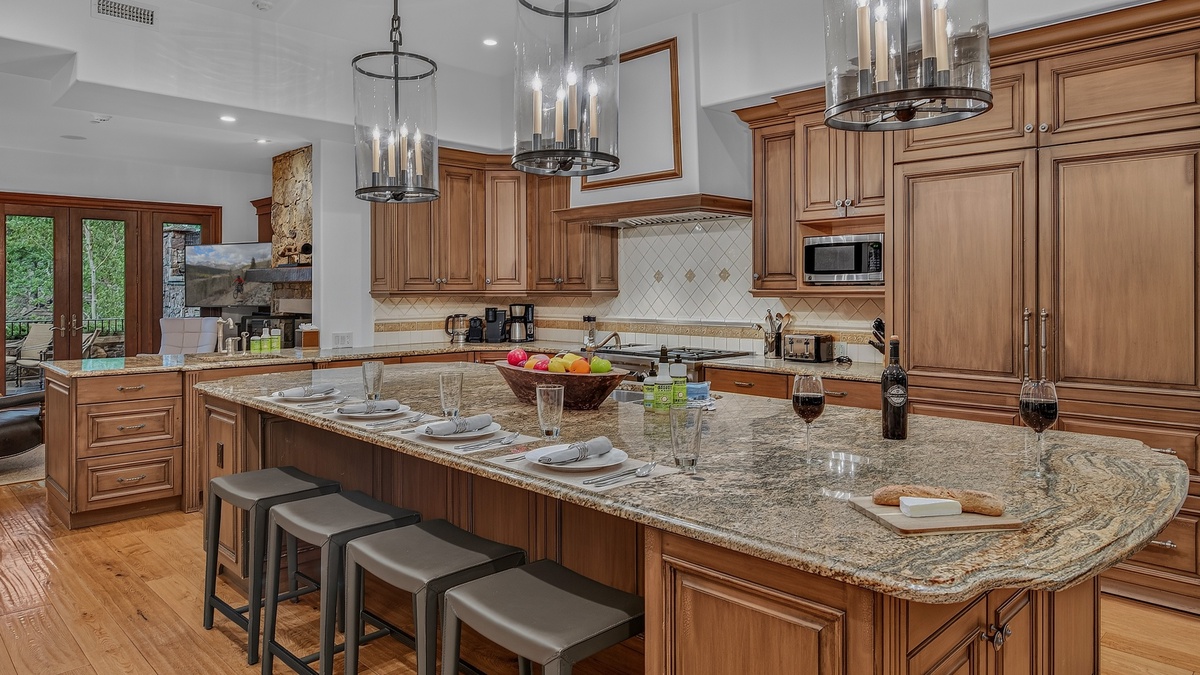 Kitchen, Main Level - Island with bar seating