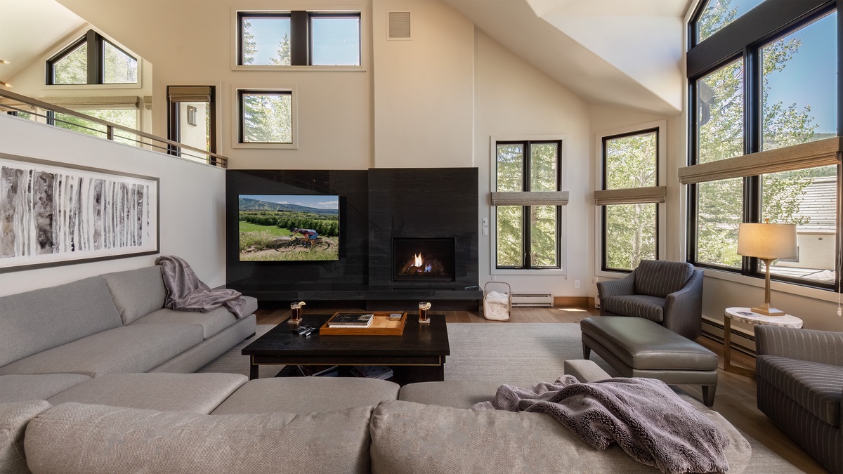 Living room fireplace