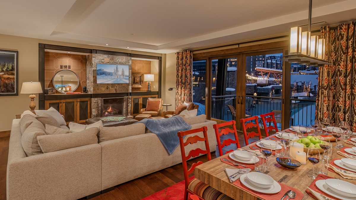 Great Room, Main Level - With deck access and views