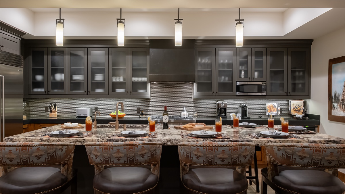 Kitchen, Main Level - With island and bar seating