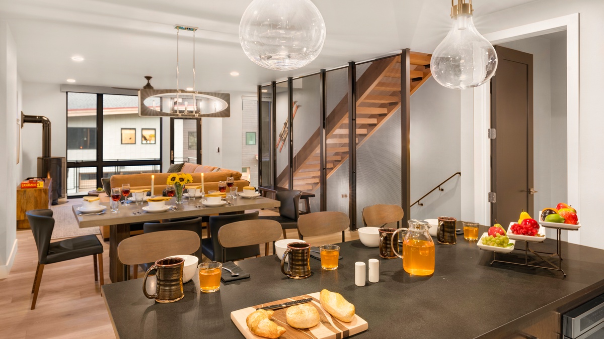 Kitchen, Main Level - Opens to dining area and great room