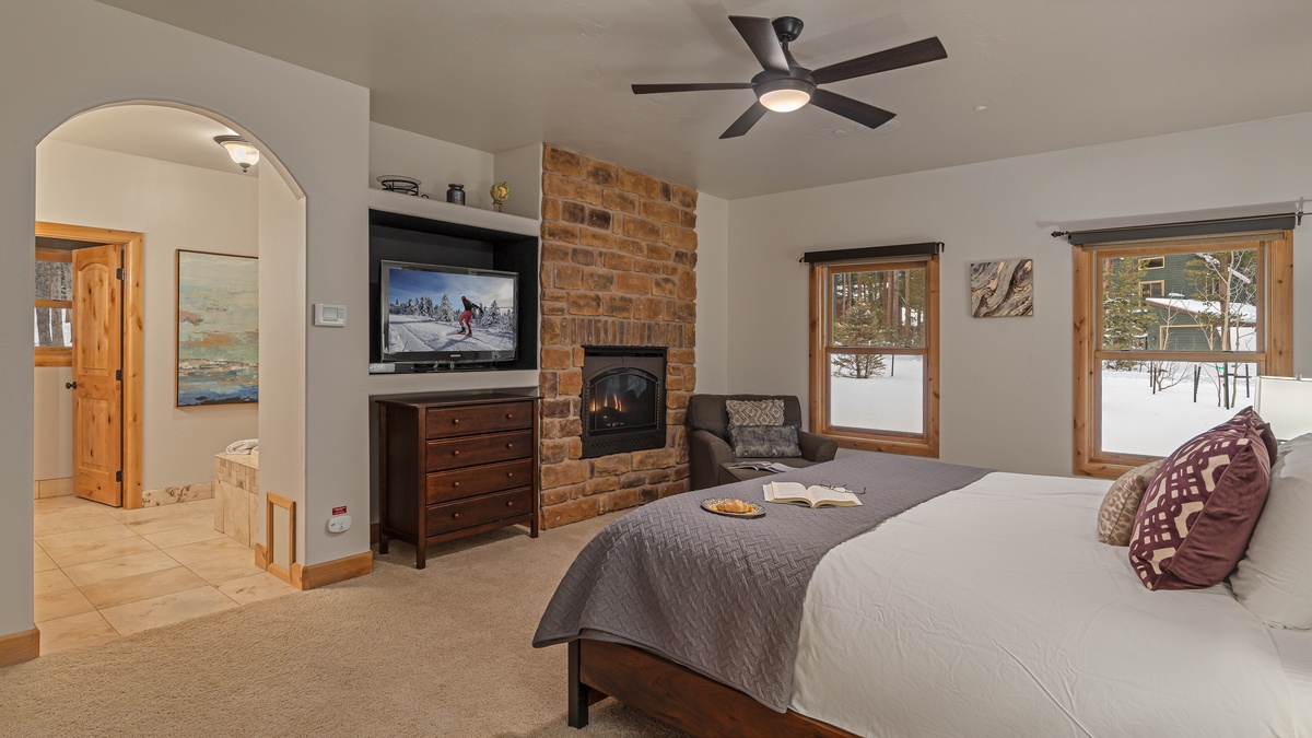 Bedroom 3, Lower Level - King suite on lower level with TV and fireplace