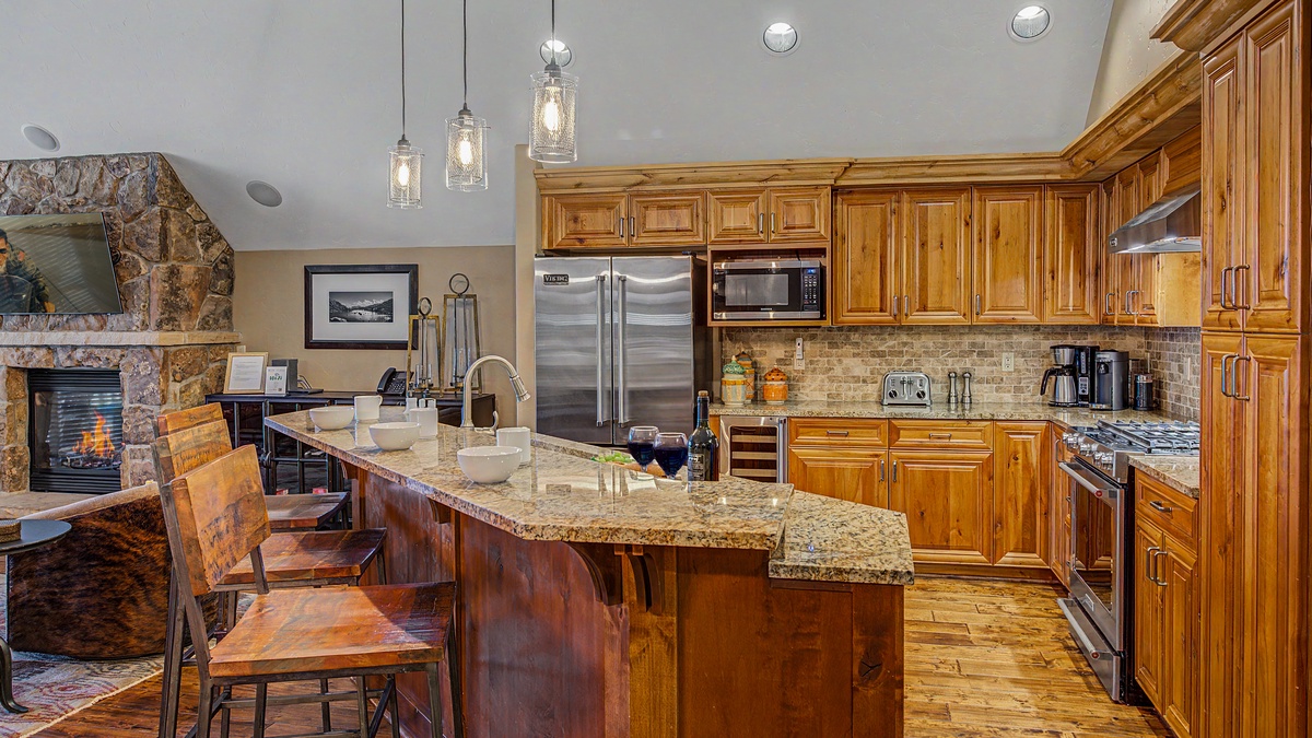 Kitchen, Main Level - Island with bar seating