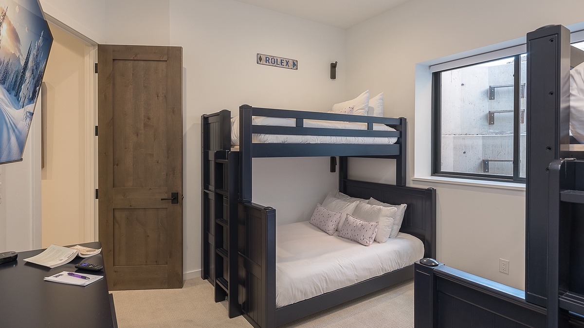 Bedroom 4, Lower Level - Two twin-over-full bunk beds